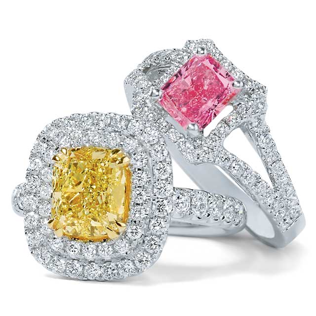 Luxury Dual-Tone Diamond Halo Rings - Radiant Collection