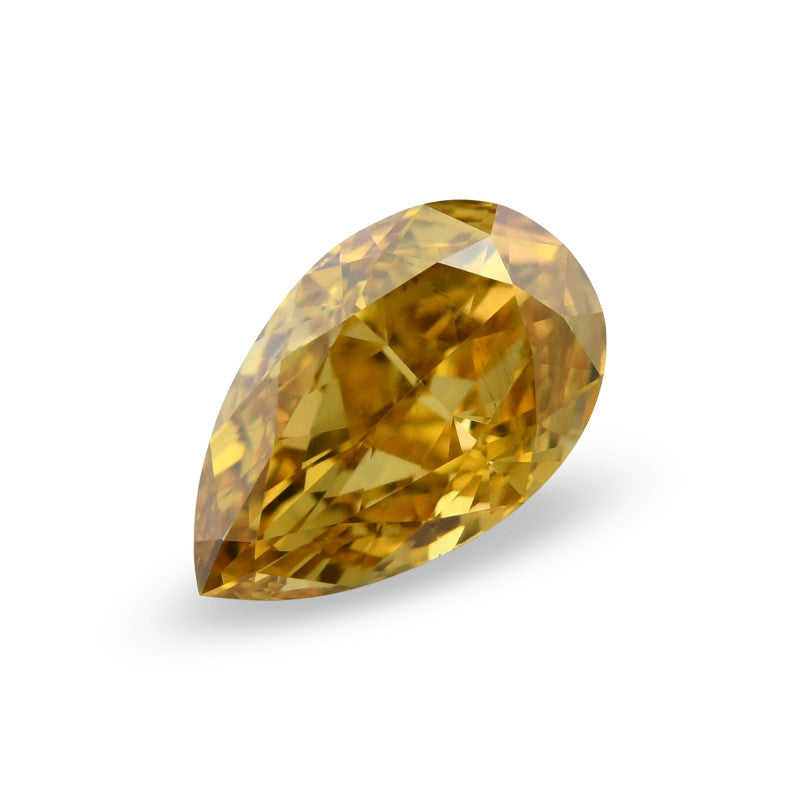 0.37 Carat Fancy Intense Yellow-Orange Pear Diamond SI1 GIA