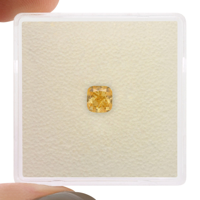 0.46 Carat Fancy Intense Yellow-Orange Radiant Diamond SI2 GIA