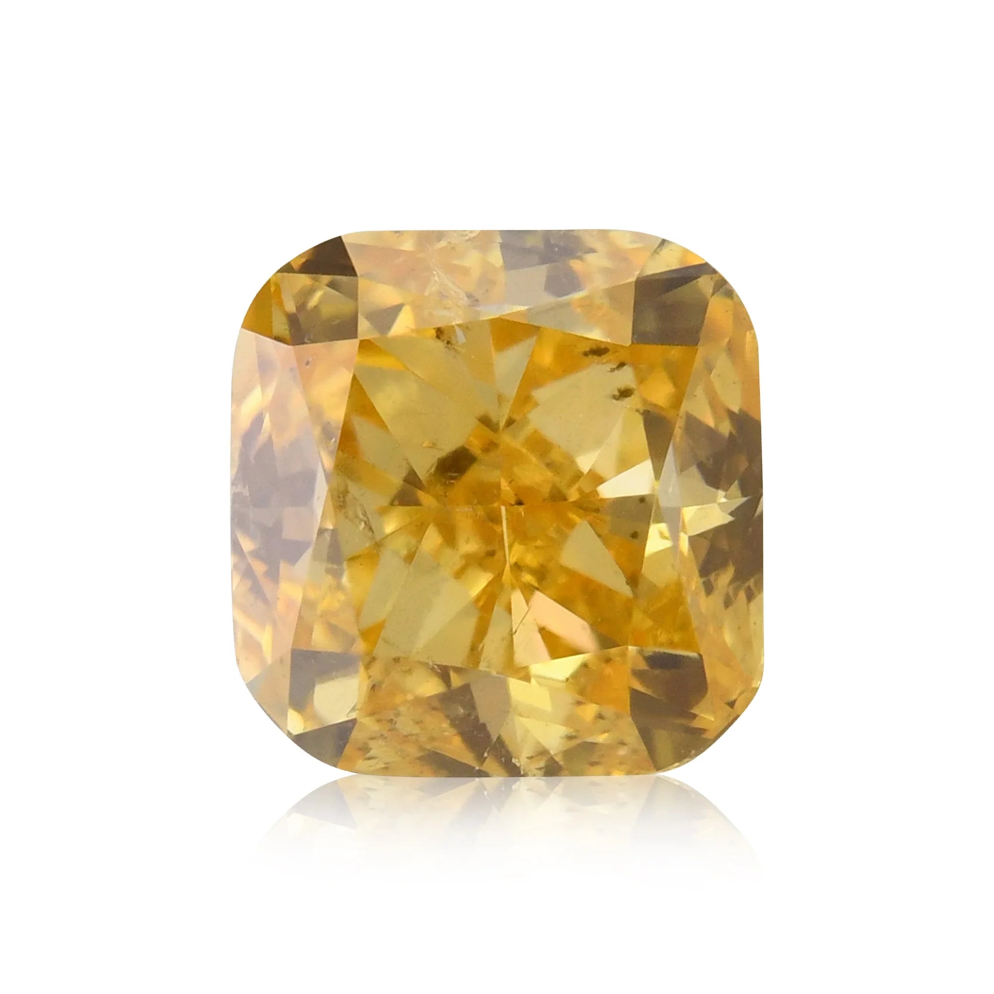0.46 Carat Fancy Intense Yellow-Orange Radiant Diamond SI2 GIA