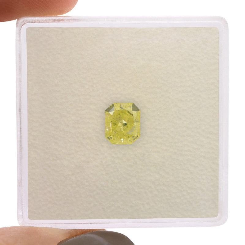 1.01 Carat Fancy Green - Yellow Radiant Diamond SI2 GIA