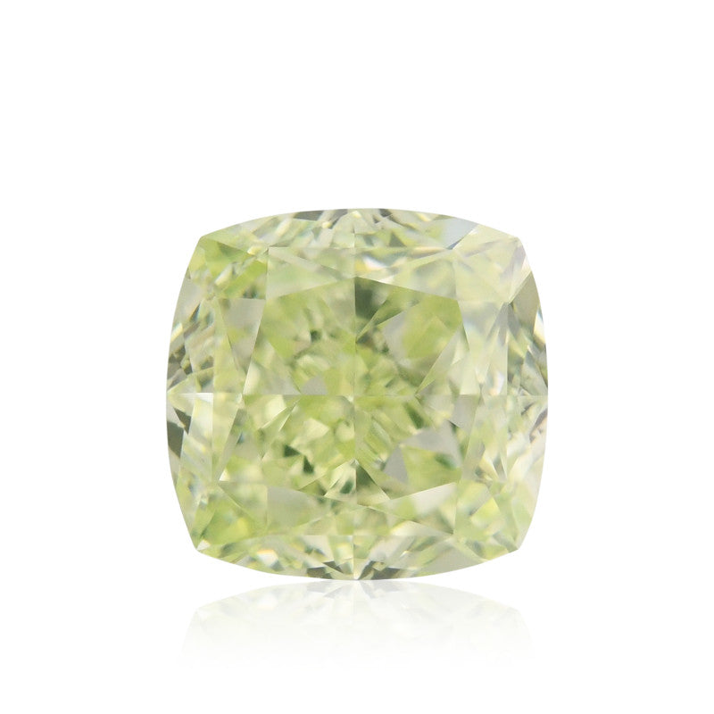1.08 Carat Fancy Yellow - Green Cushion Diamond VS1 GIA