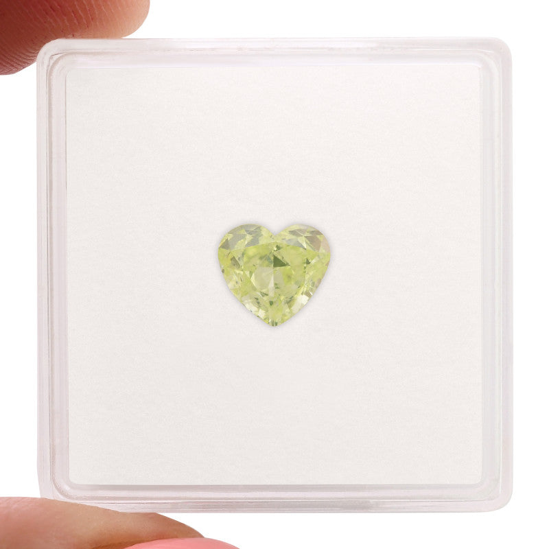 1.00 Carat Fancy Yellow - Green Heart Diamond VS1 GIA