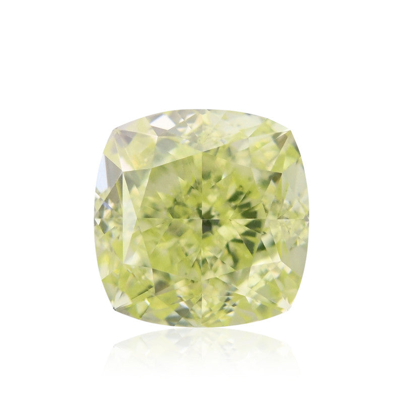 0.77 Carat Fancy Green - Yellow Cushion Diamond SI1 GIA
