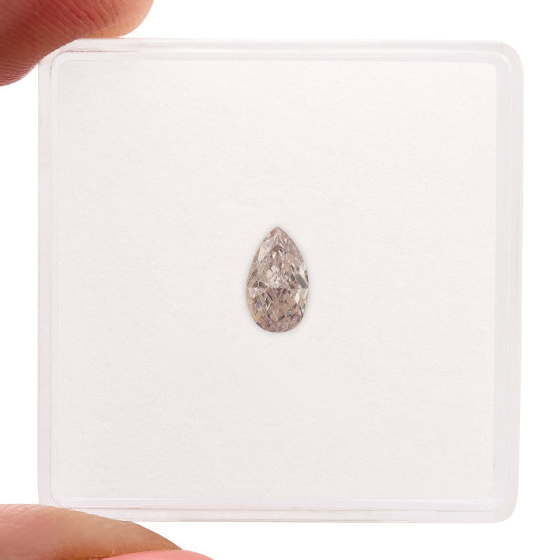 0.30 Carat Fancy Pink Pear Diamond SI1 GIA