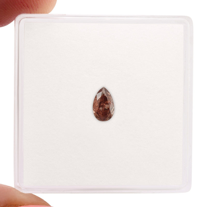 0.28 Carat Fancy Deep Pink Pear Diamond SI1 GIA