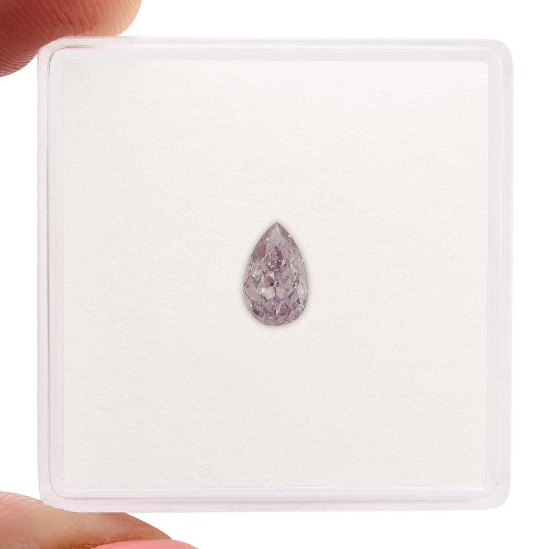 0.42 Carat Fancy Pink-Purple Pear Diamond VS2 GIA