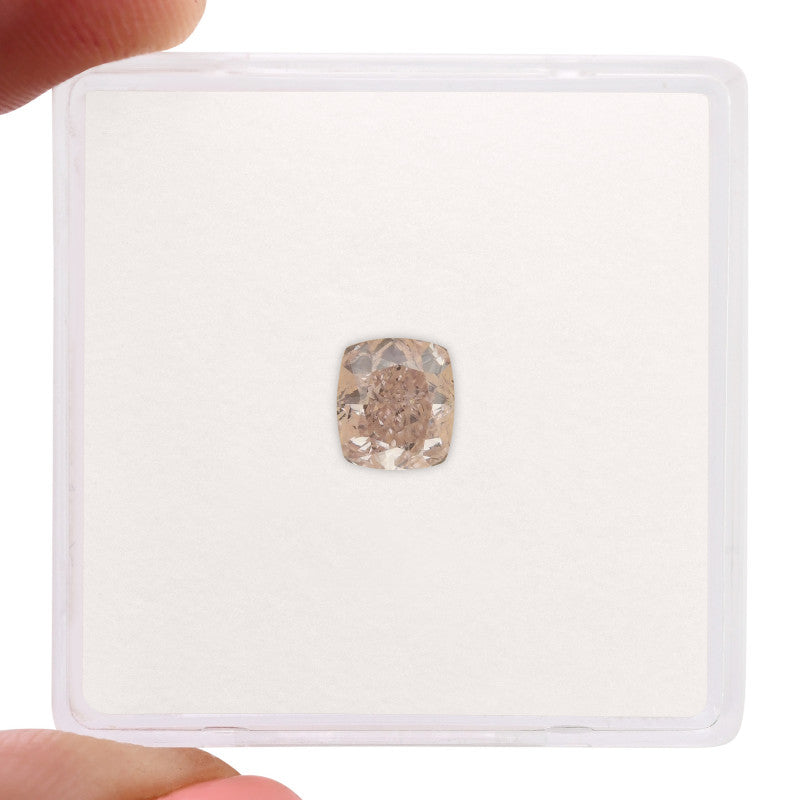 0.77 Carat Fancy Light Pink Cushion Diamond SI2 GIA