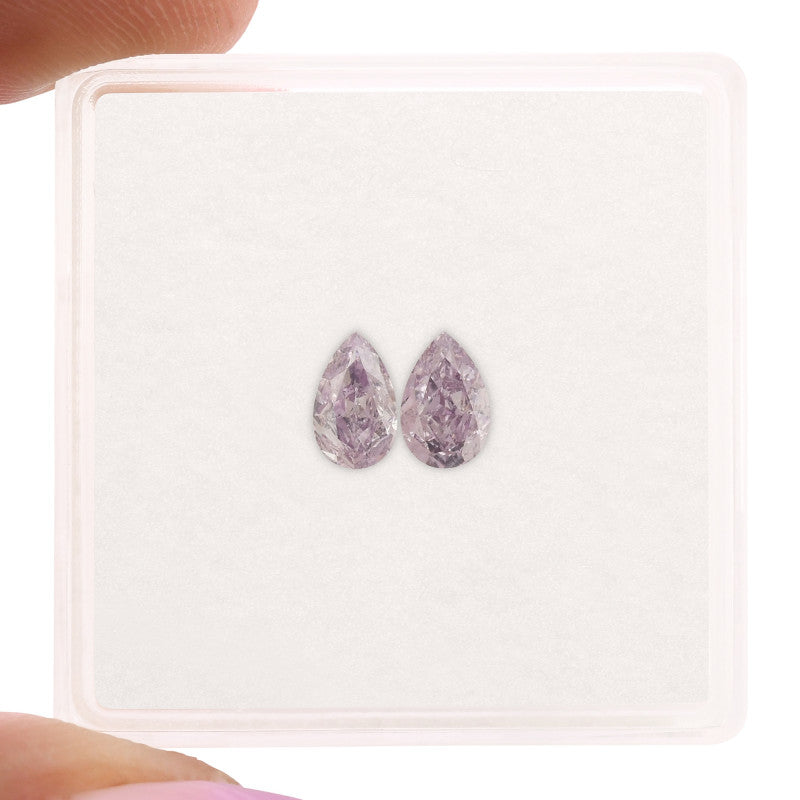 0.26 Carat Fancy Pink-Purple Pear Diamond VVS2 GIA