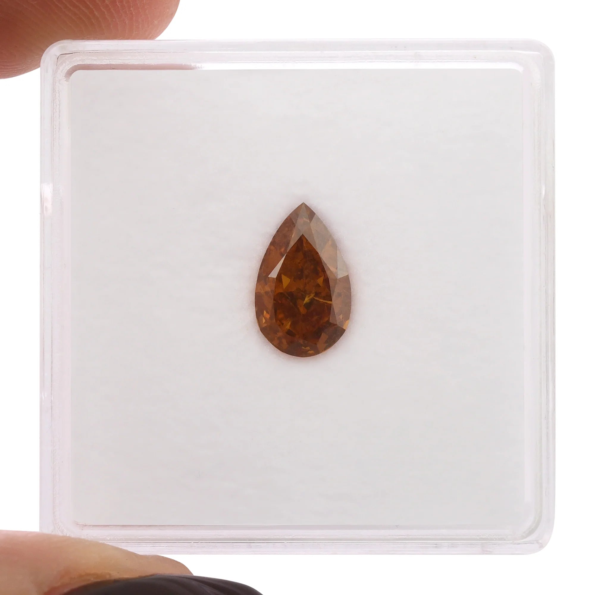 1.14 Carat Fancy Deep Orange Pear Diamond I1 GIA