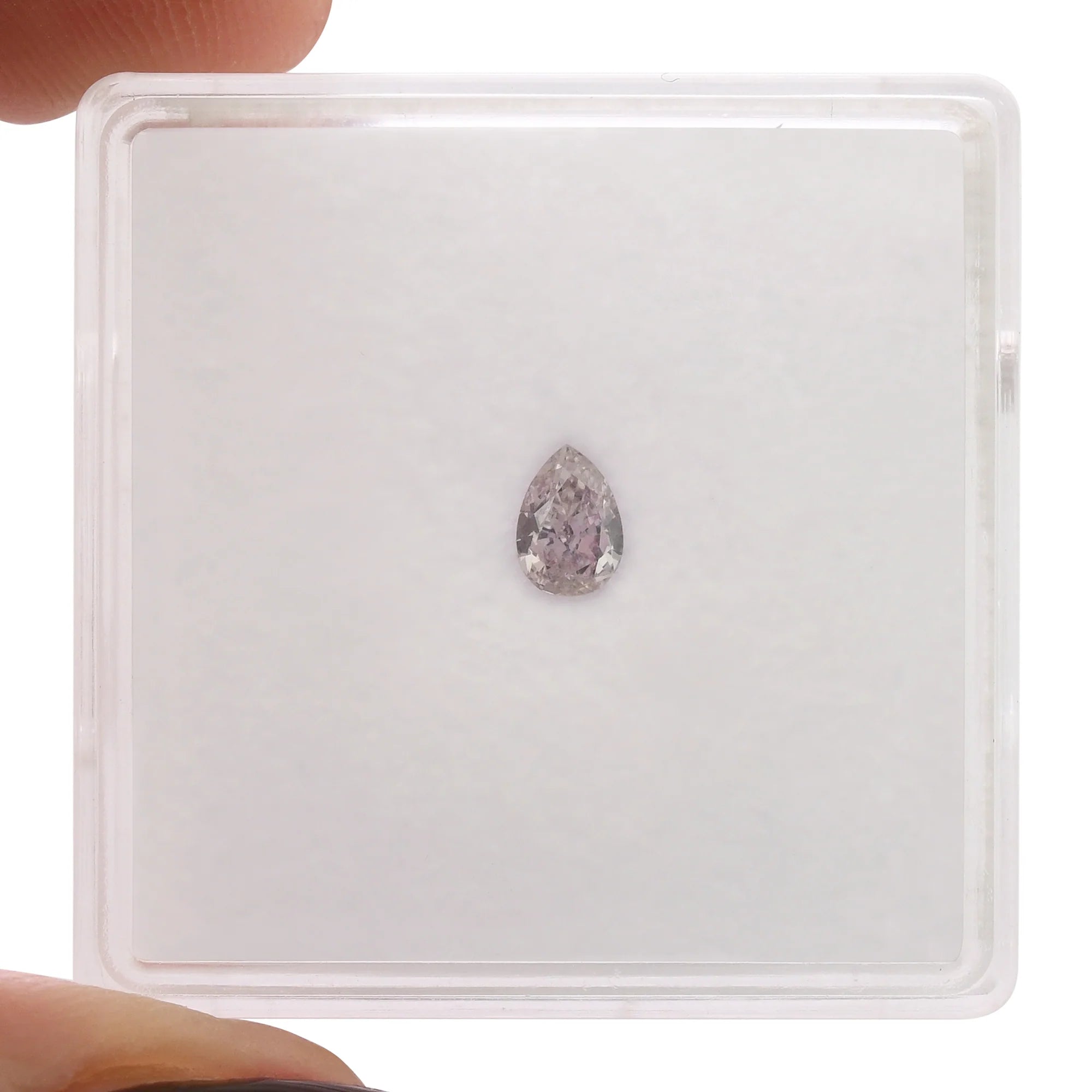 0.21 Carat Fancy Pink-Purple Pear Diamond VS1 GIA