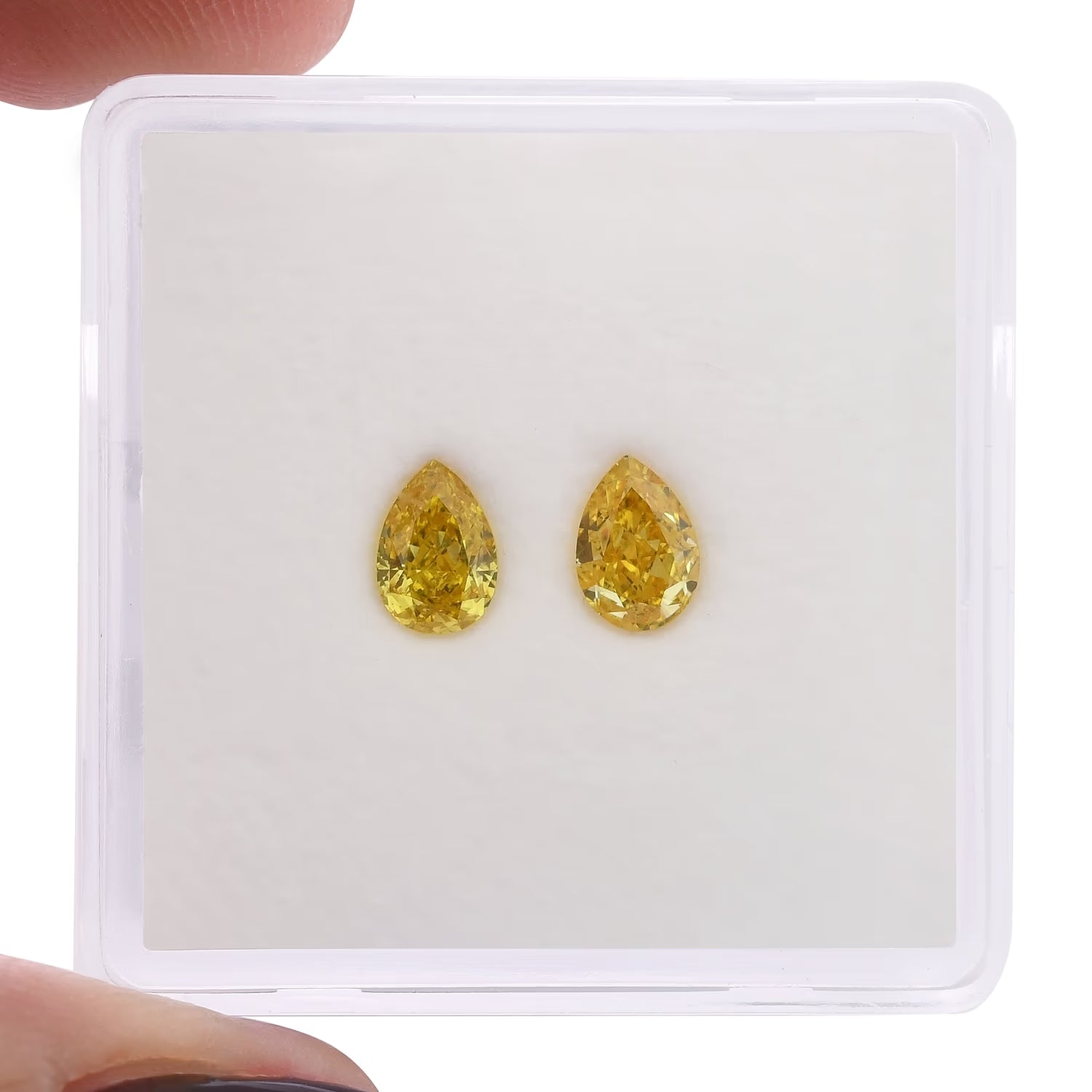 0.33 Carat Fancy Vivid Yellow Pear Diamond SI1 GIA