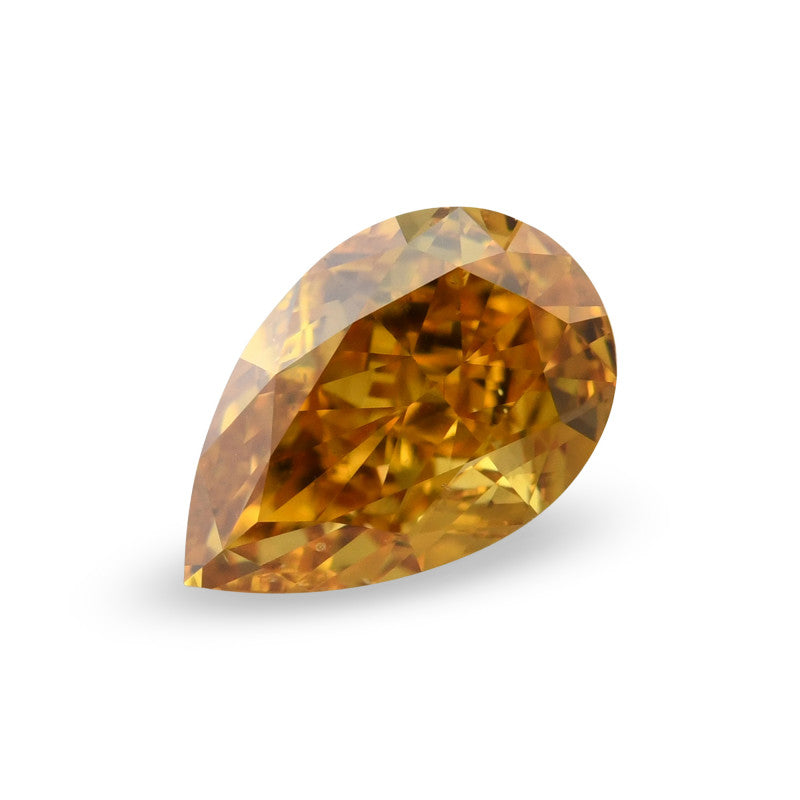0.50 Carat Fancy Vivid Orange Pear Diamond SI1 GIA