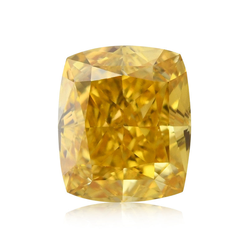 0.31 Carat Fancy Vivid Yellow-Orange Cushion Diamond SI1 GIA