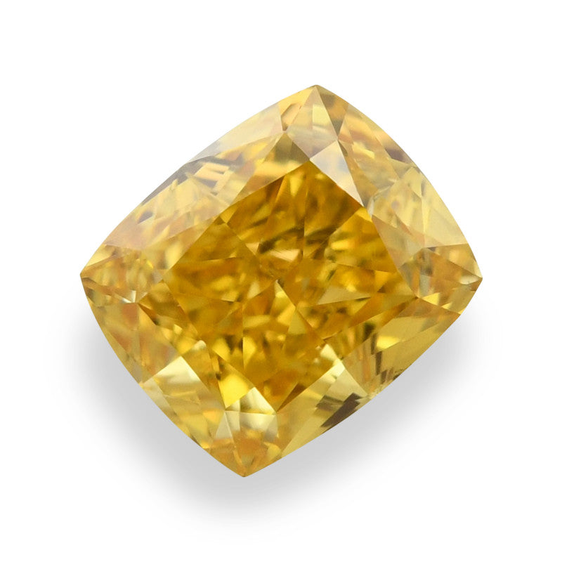 0.31 Carat Fancy Vivid Yellow-Orange Cushion Diamond SI1 GIA
