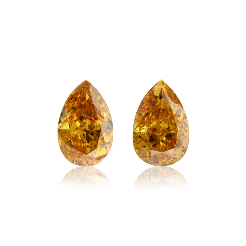 0.38 Carat Fancy Vivid Orange Pear Diamond VS1 GIA