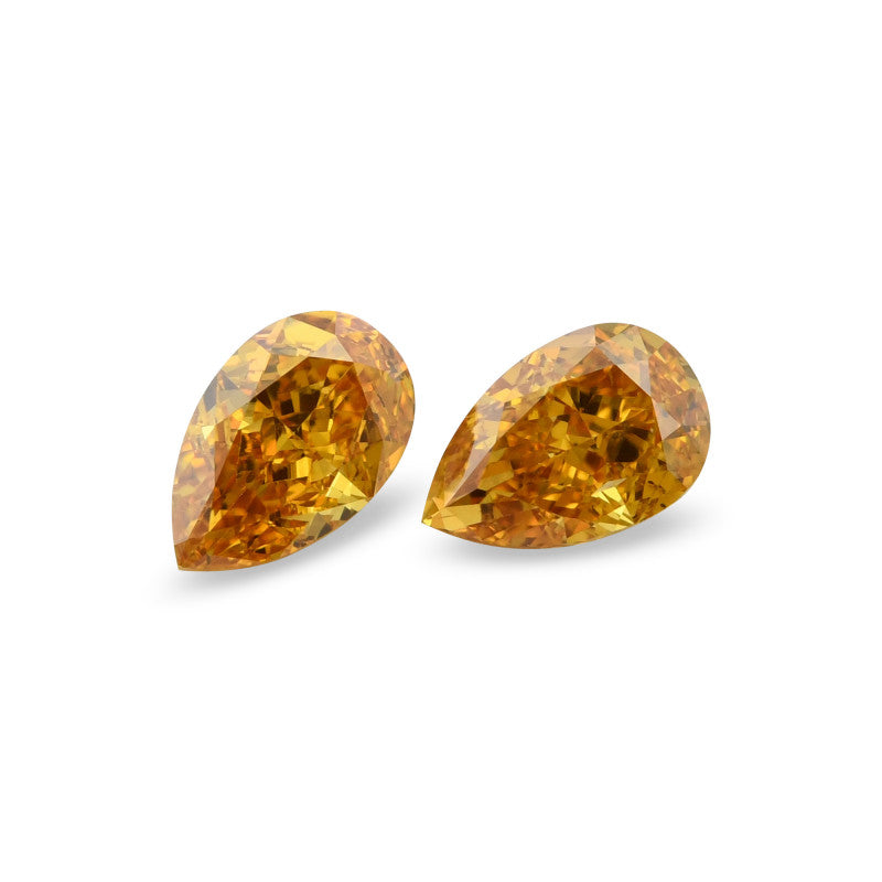 0.38 Carat Fancy Vivid Orange Pear Diamond VS1 GIA