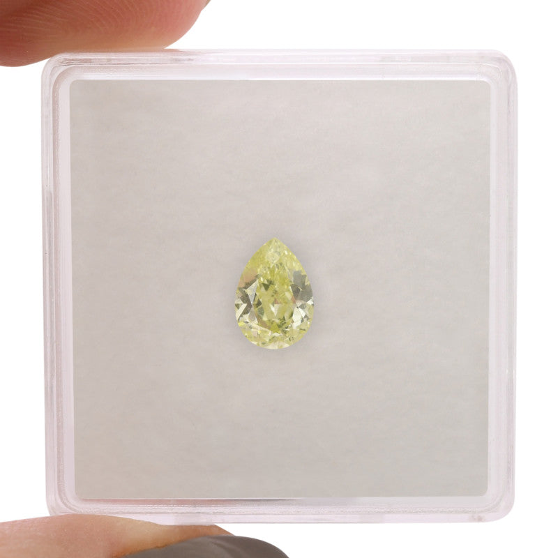 0.55 Carat Fancy Green - Yellow Pear Diamond VS1 GIA