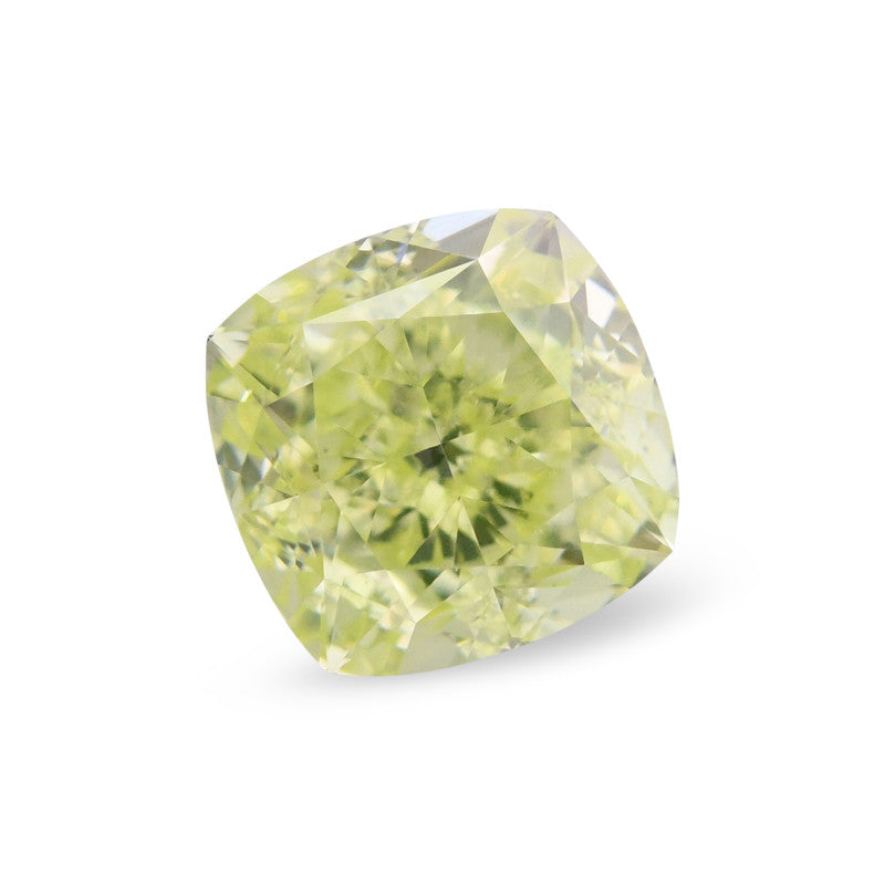 0.77 Carat Fancy Green - Yellow Cushion Diamond SI1 GIA