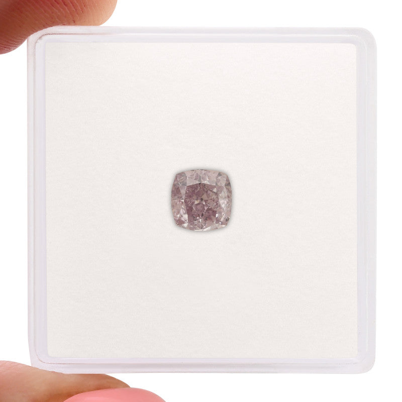 0.71 Carat Fancy Purple-Pink Cushion Diamond SI2 GIA