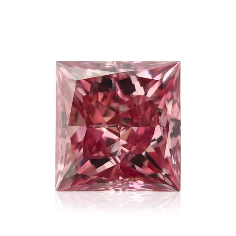 0.20 Carat Fancy Vivid Pink Princess Diamond SI1 GIA