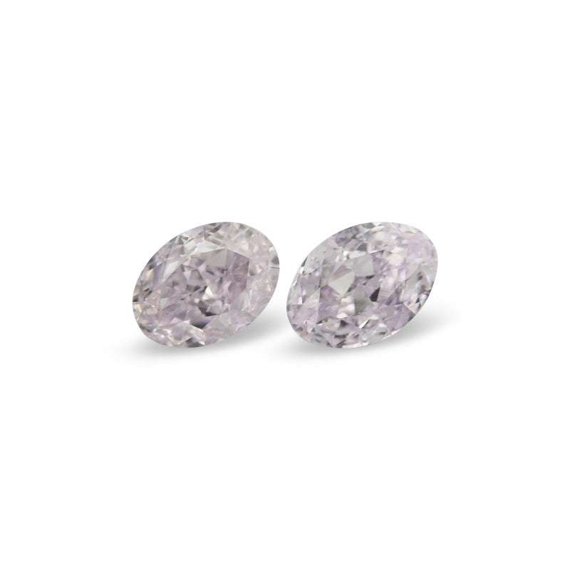 0.60 Carat Fancy Light Purple Pink Oval Shape Diamond Pair VS1 GIA Certified