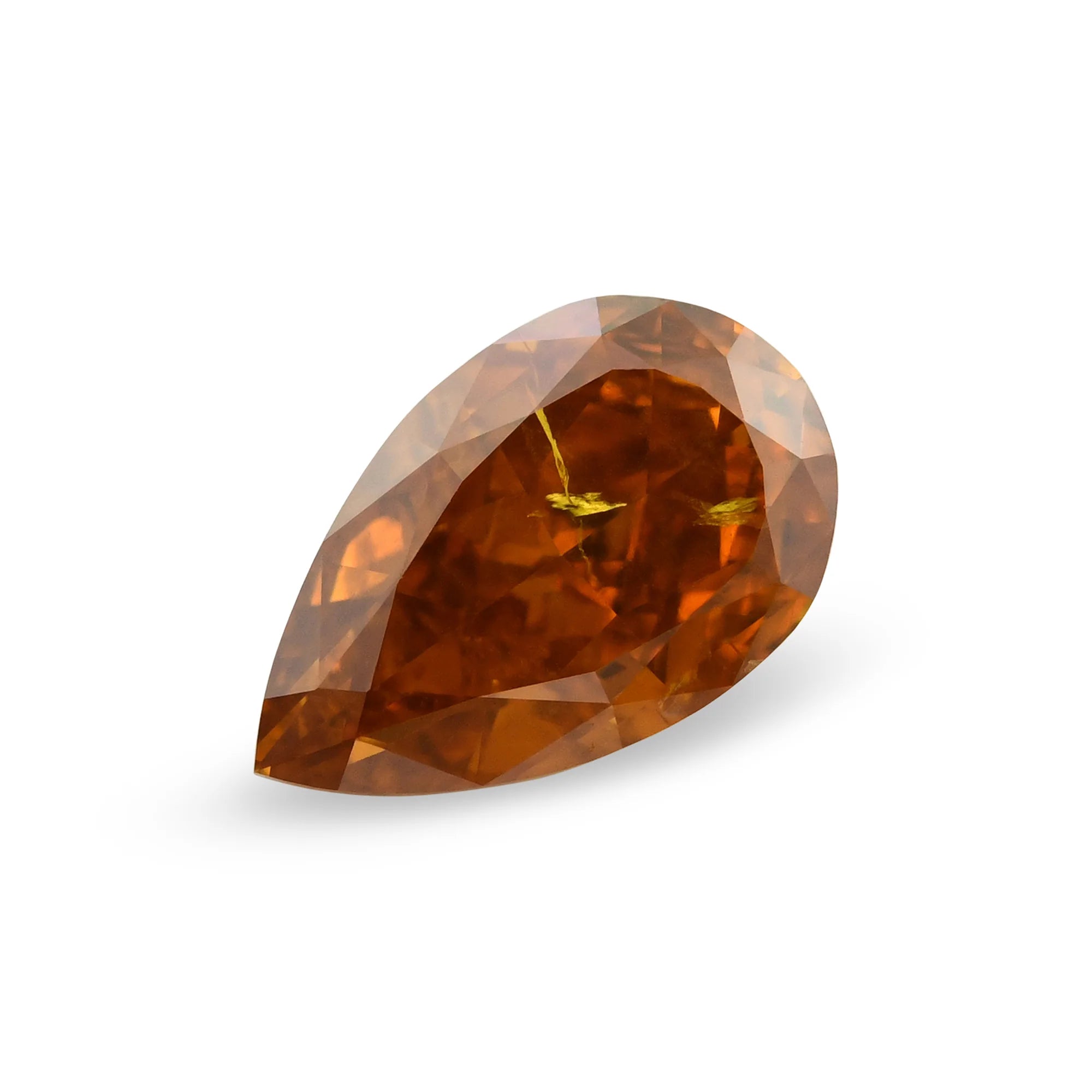 1.14 Carat Fancy Deep Orange Pear Diamond I1 GIA