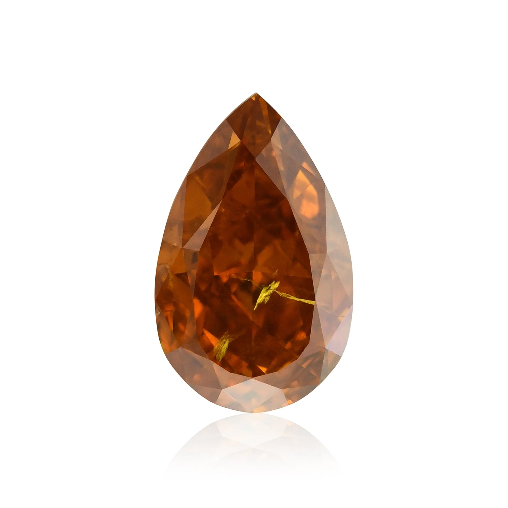 1.14 Carat Fancy Deep Orange Pear Diamond I1 GIA