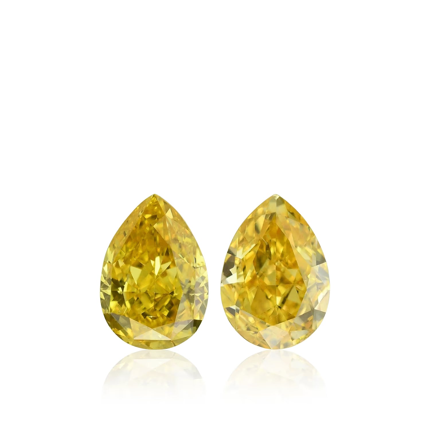 0.33 Carat Fancy Vivid Yellow Pear Diamond SI1 GIA